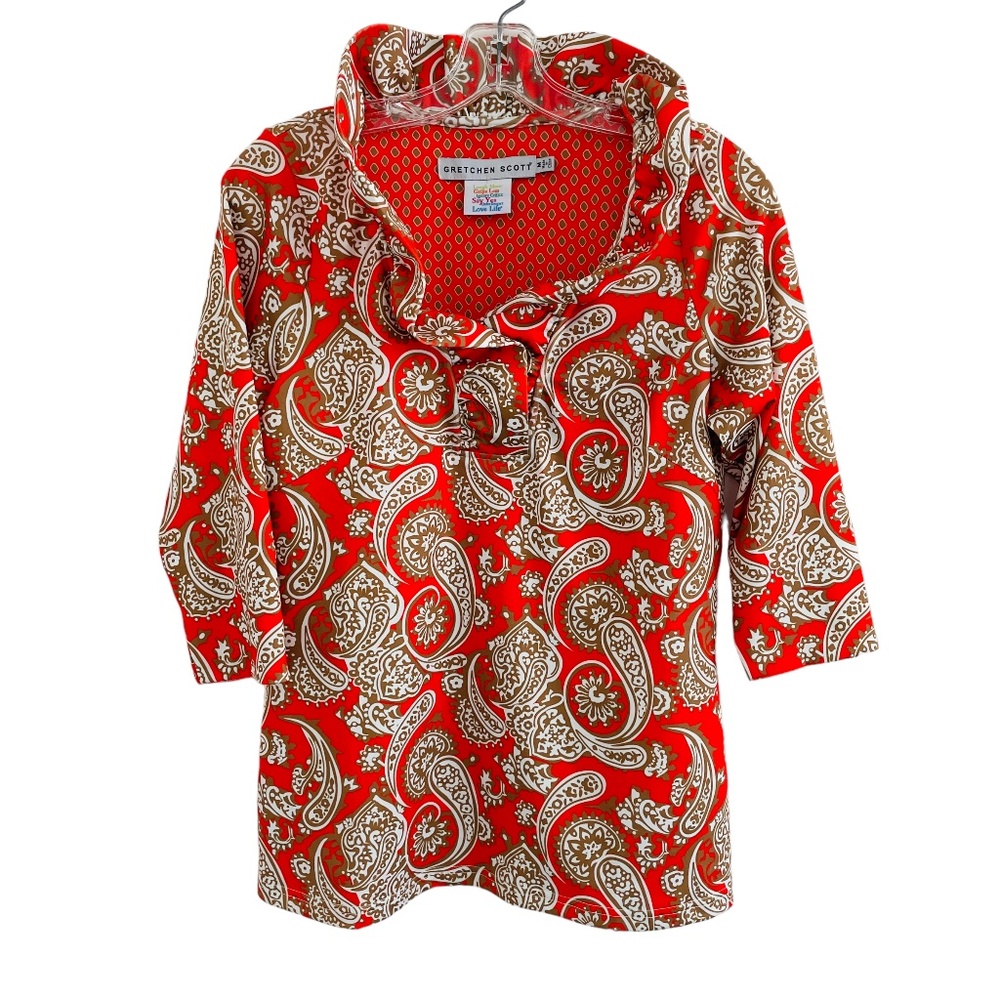 Gretchen Scott Ruffneck Top Size Medium
